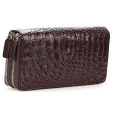 Гаманець-клатч CROCODILE LEATHER 18260 з натуральної шкіри крокодила Коричневий