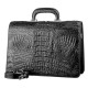 Портфель CROCODILE LEATHER 18048 з натуральної шкіри крокодила Чорний