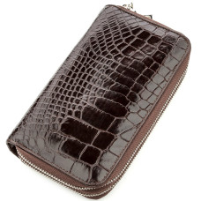 Клатч чоловічий CROCODILE LEATHER 18526 з натуральної шкіри крокодила Коричневий