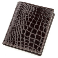 Портмоне CROCODILE LEATHER 18529 з натуральної шкіри крокодила Коричневе