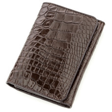 Бумажник мужской CROCODILE LEATHER 18574 из натуральной кожи крокодила Коричневый