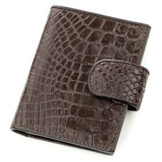 Візитниця мужсккая CROCODILE LEATHER 18575 з натуральної шкіри крокодила Коричнева