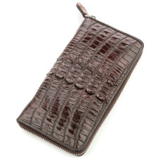 Портмоне чоловіче CROCODILE LEATHER 18587 з натуральної шкіри крокодила Коричневе