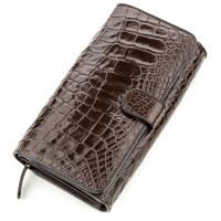 Клатч мужской CROCODILE LEATHER 18589 из натуральной кожи крокодила Коричневый