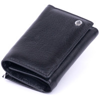 Кошелек горизонтальный с монетником на молнии унисекс ST Leather 19365 Черный
