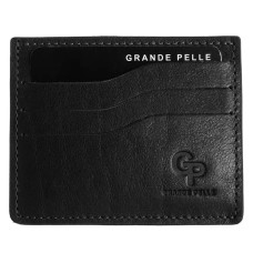 Кардхолдер Grande Pelle 305610 100х80мм глянцевая черная кожа