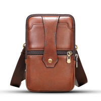 Барсетка мужская вертикальная на пояс 20368 Vintage Коричневая
