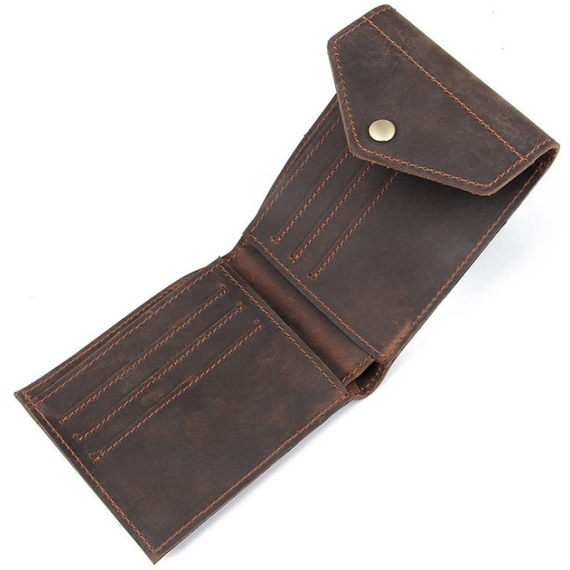 Бумажник горизонтальный в коже Crazy horse Vintage 14975 Коричневый