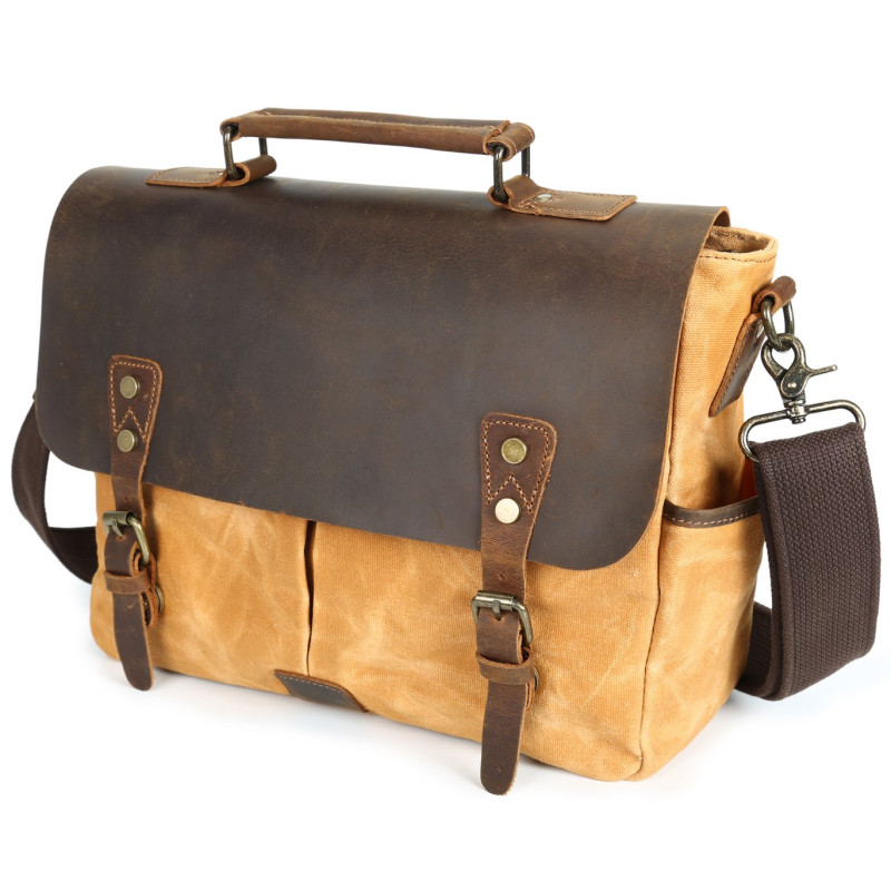 Діловий портфель в поєднанні зі шкірою Vintage 20120 Рудий
