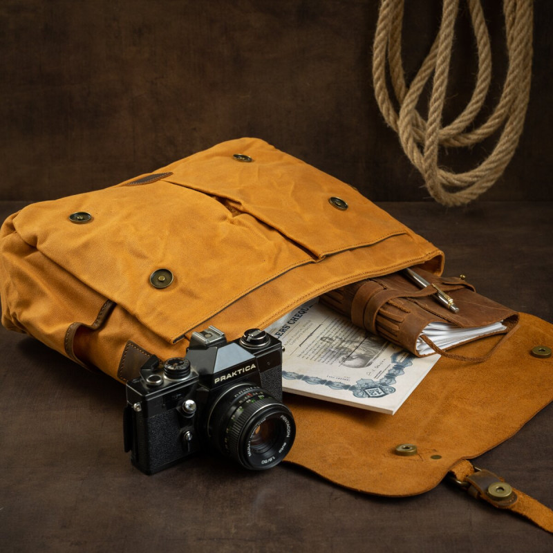 Діловий портфель в поєднанні зі шкірою Vintage 20120 Рудий