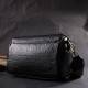 Классическая кожаная женская сумка с оригинальной плечевой лямкой Vintage 22405 Черная