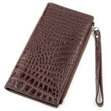 Клатч CROCODILE LEATHER 18290 з натуральної шкіри крокодила Коричневий