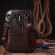 Компактная мужская сумка на пояс из натуральной кожи Vintage 22141 Коричневый