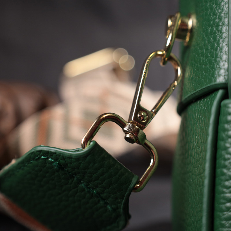 Компактна вечірня сумка для жінок з палітурками з натуральної шкіри Vintage 22312 Зелена