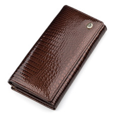 Гаманець жіночий ST Leather 18396 (S3001A) лакована шкіра Коричневий