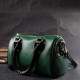 Шкіряна сумка бочонок з темними акцентами Vintage 22351 Зелена