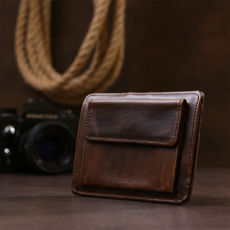 Кожаный мужской кошелек Vintage 20485 Коричневый