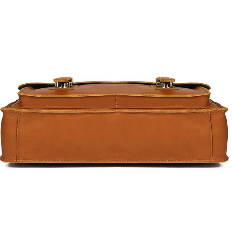 Шкіряний портфель матовий Vintage 14937 Рудий