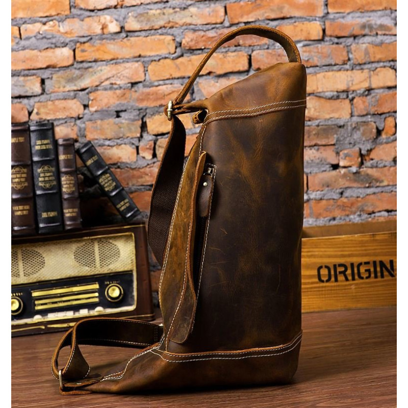 Мужская винтажная сумка через плечо Vintage 14782 Коричневая