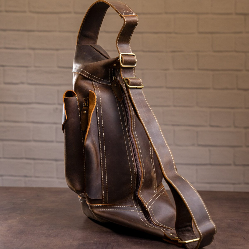 Мужская винтажная сумка через плечо Vintage 14782 Коричневая