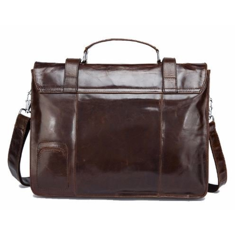 Портфель з гладкої шкіри Vintage 14866 Коричневий