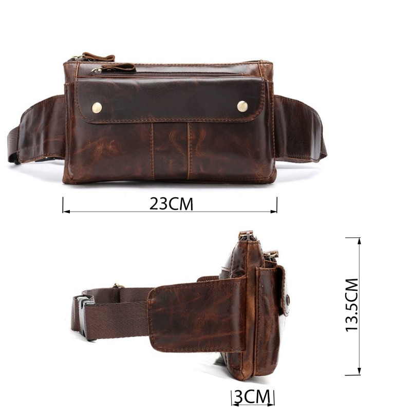 Поясная cумка мужская Vintage 14815 Коричневая