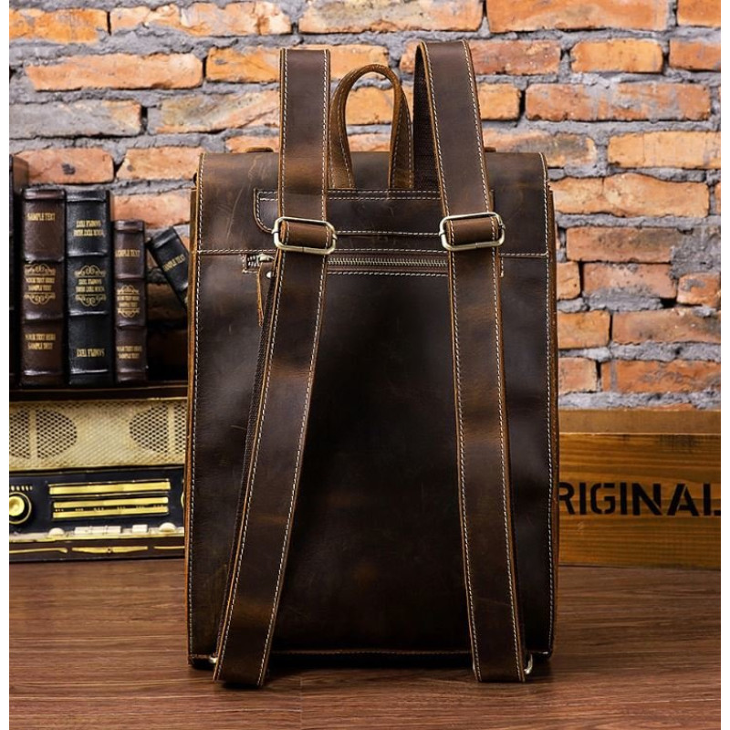 Рюкзак кожаный дорожный Vintage 14796 Коричневый