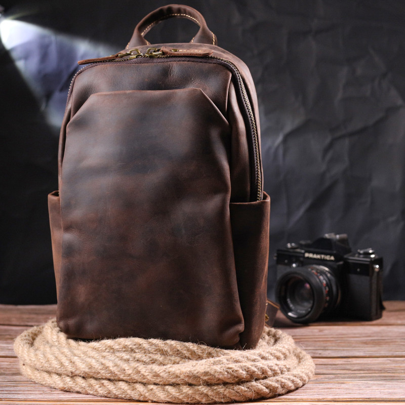 Сумка чоловіча через плече з натуральної vintage шкіри 21285 Vintage Коричнева
