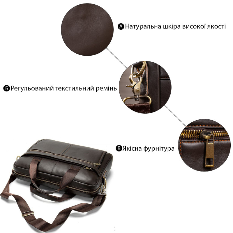 Сумка чоловіча під ноутбук Vintage 14670 Коричнева
