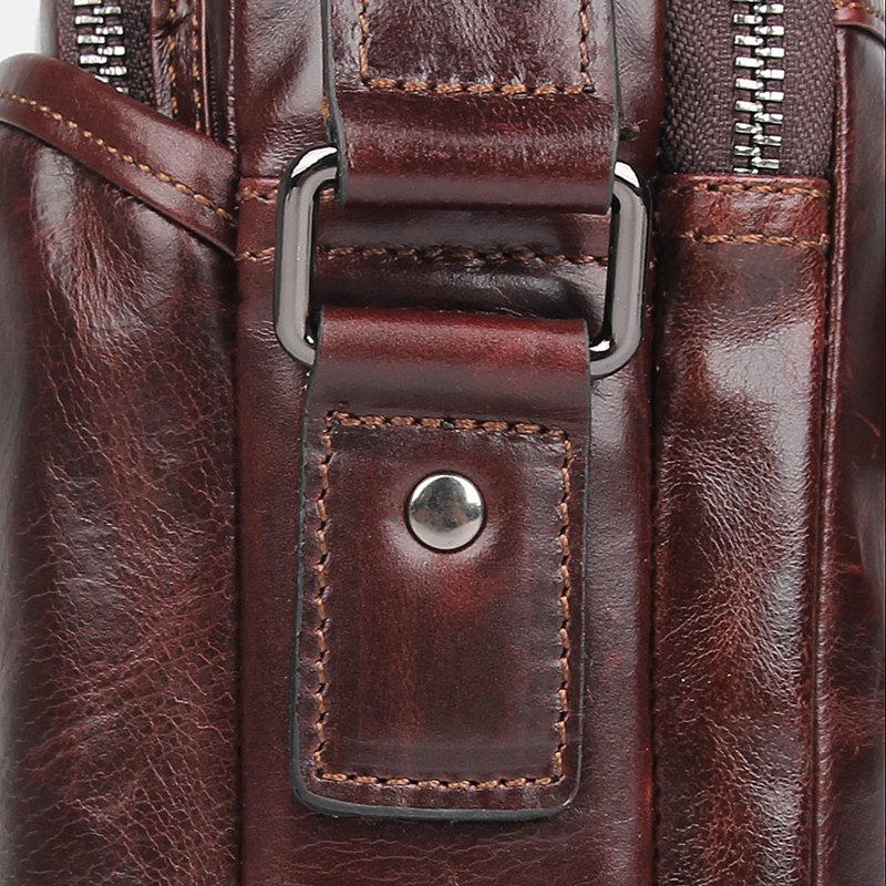 Сумка мужская в гладкой коже Vintage 14947 Коричневая