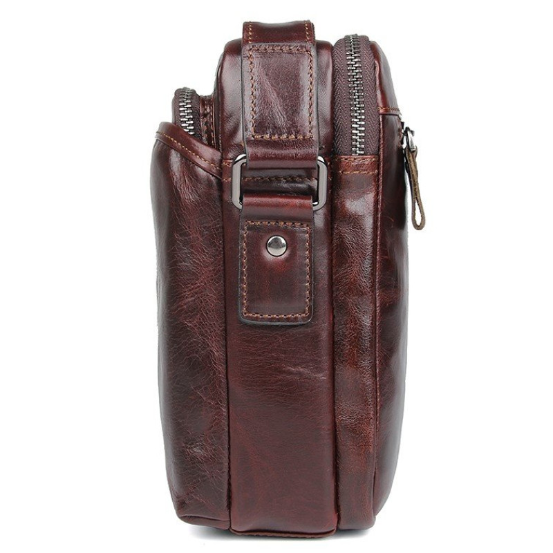 Сумка мужская в гладкой коже Vintage 14947 Коричневая
