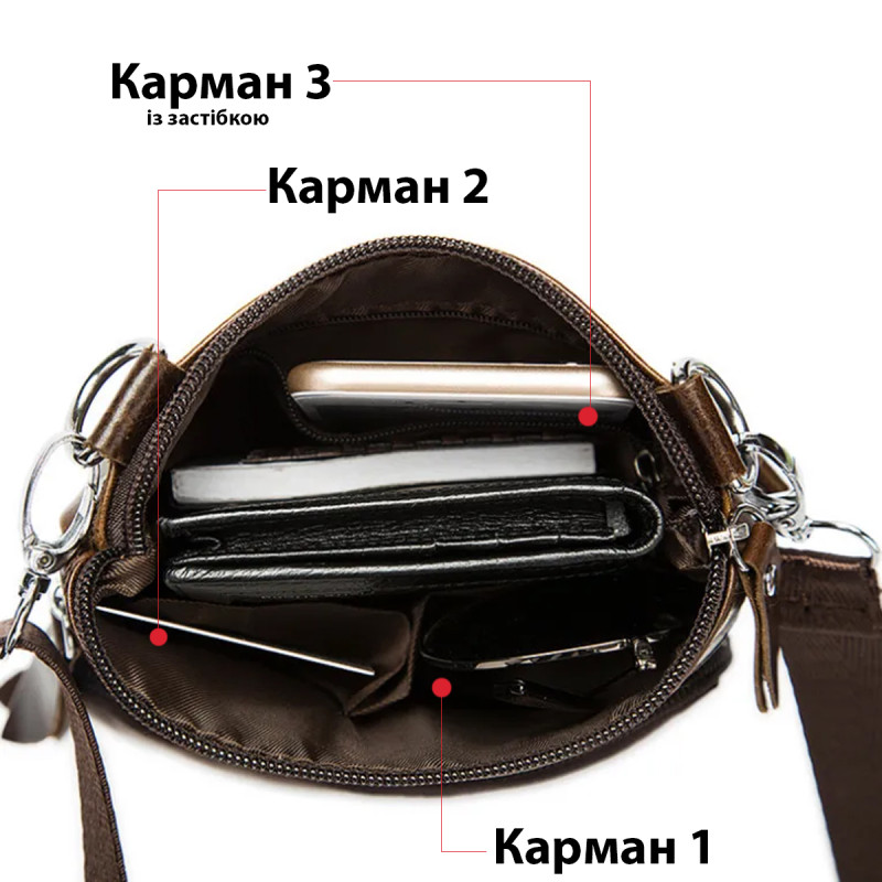 Сумка чоловіча Vintage шкіряна 14608 Коричнева
