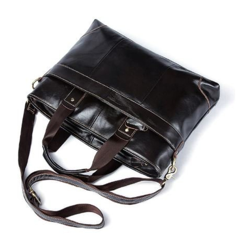 Сумка під ноутбук з гладкої шкіри Vintage 14890 Коричнева