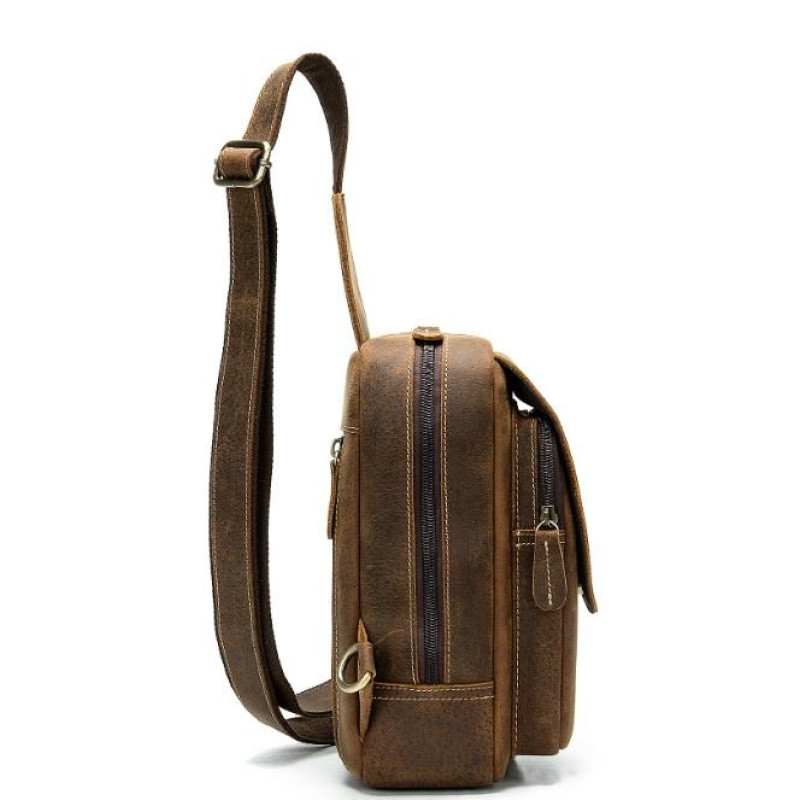 Сумка винтажная через плечо мужская Vintage 14855 Коричневая