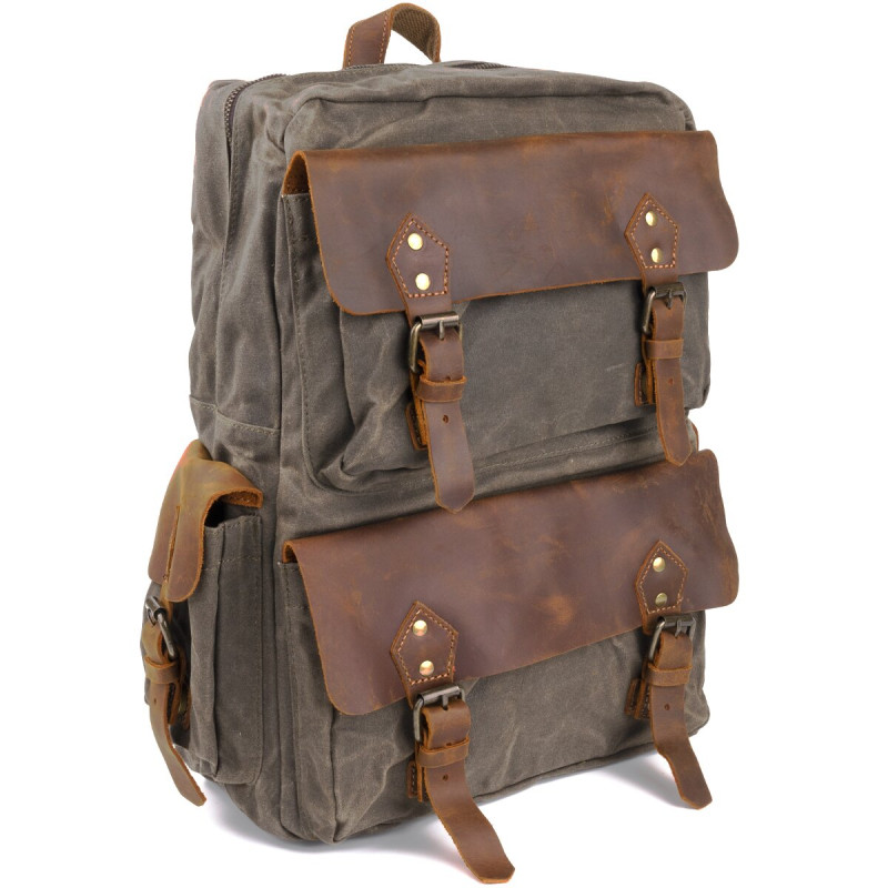 Туристический рюкзак canvas Vintage 20107 Болотный