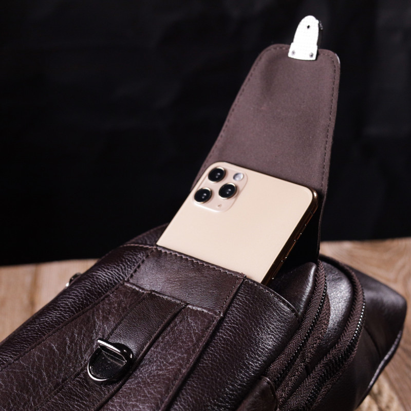Зручна чоловіча сумка через плече з натуральної шкіри Vintage 21306 Коричнева