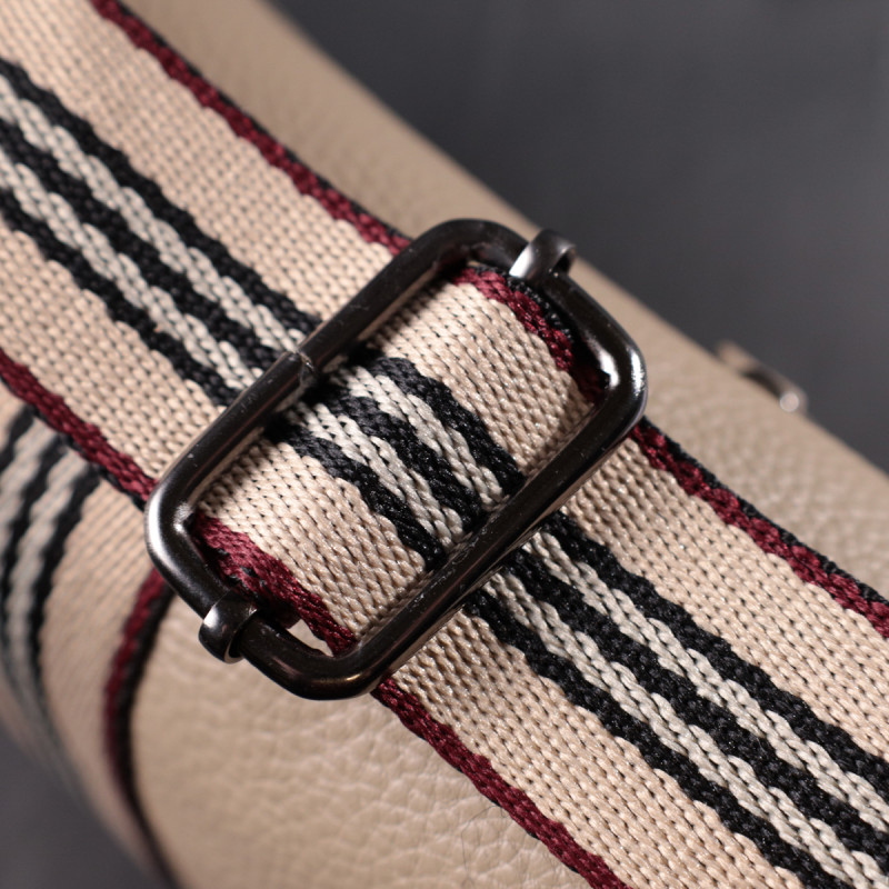 Уникальная сумка для женщин с акцентом посередине из натуральной кожи Vintage 22360 Бежевая